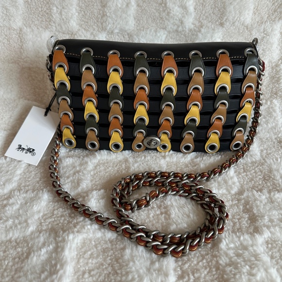 NWT!RARE! Coach 1941 Women's Shoulder Bag Dinky With Colorblock Coach Link 86831 - Picture 2 of 15